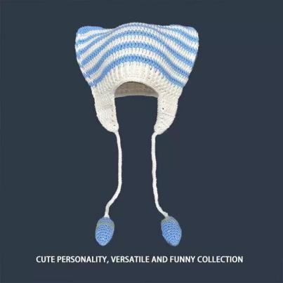 Dangle Stripe Knit Hat by CRUX