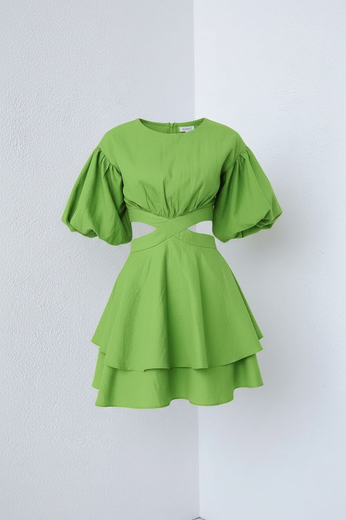 PUFFY SLEEVE DRESS