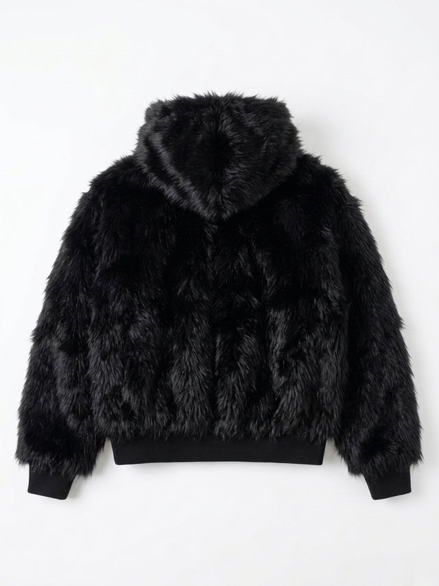 Fuzzy Fur Hooded Jacket by CRUX