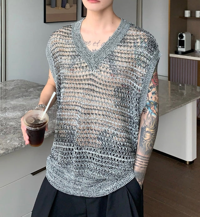 Gauzy Knit Sleeveless Vest by CRUX