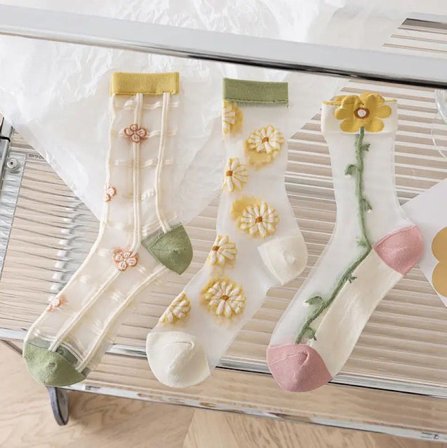 Mesh Daisy Socks by 227102