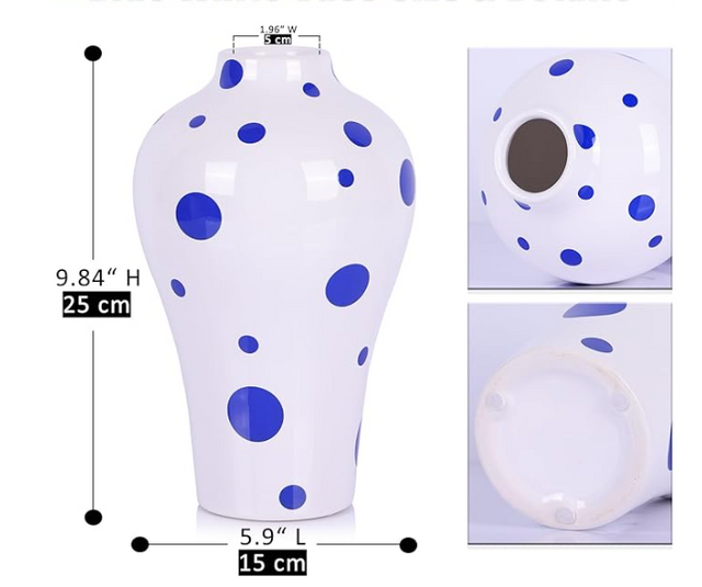 Blue Polka Dots Vase by BIG BAG