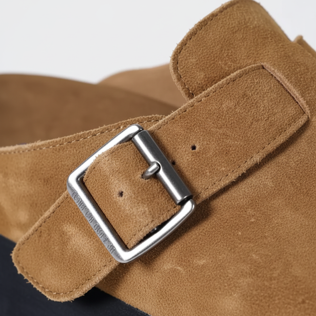 Brown Suede Punk Mule by CRUX