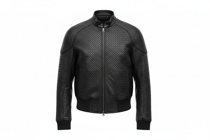 Woven Leather Jacket by CRUX