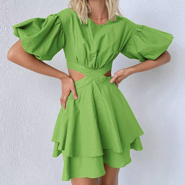 PUFFY SLEEVE DRESS by 227102