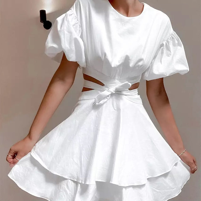 PUFFY SLEEVE DRESS by 227102