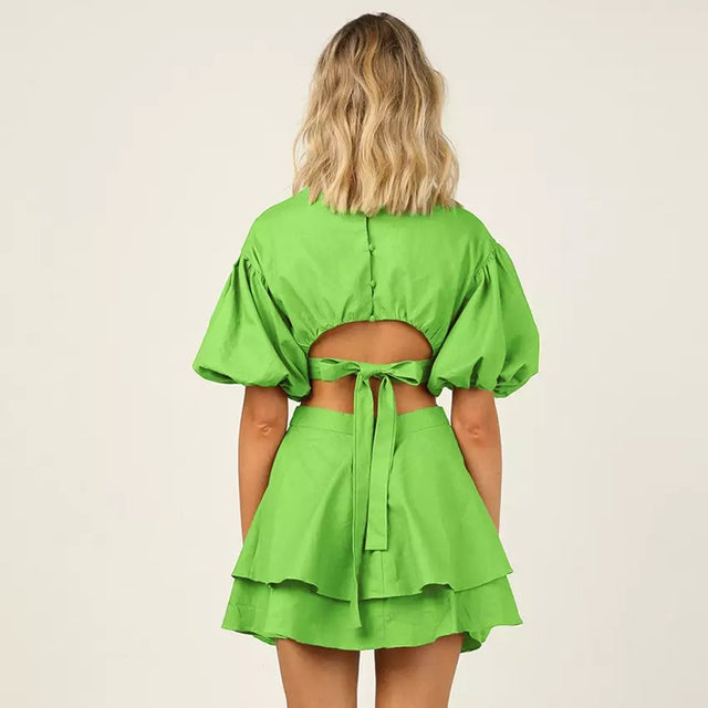 PUFFY SLEEVE DRESS by 227102
