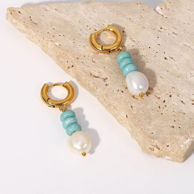 TEAL PEARL EARRING by CRUX