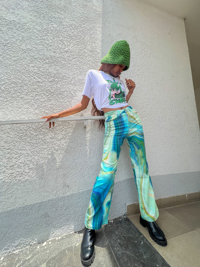 PAISLEY GREEN PANTS by 227102