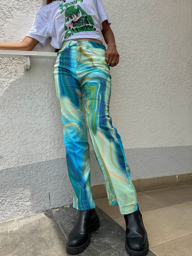 PAISLEY GREEN PANTS by 227102