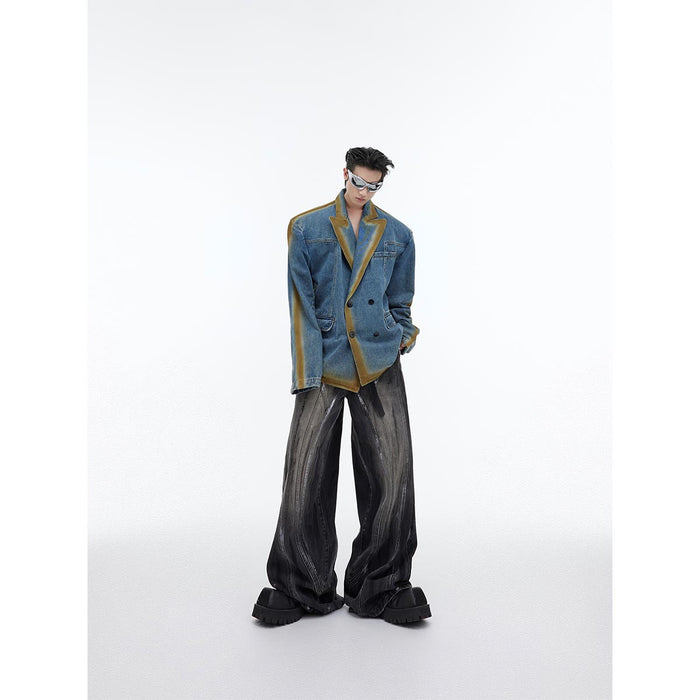 Stain Line Denim Coat by CRUX
