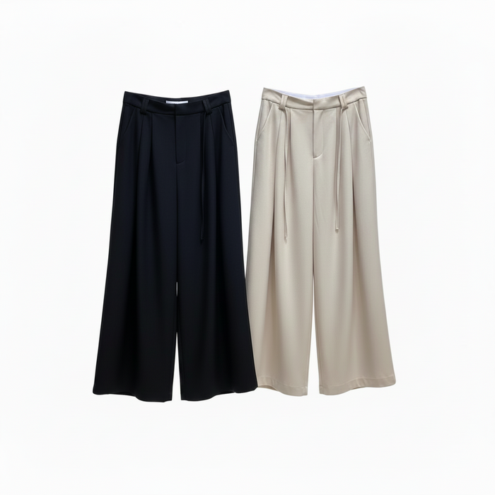 Plain wide pants
