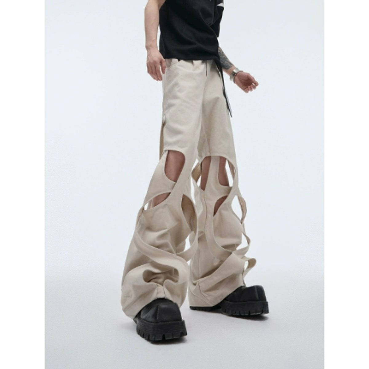 Hollow denim pant by CRUX