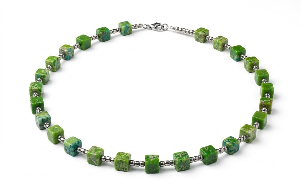 Mello Bead Neckpiece — necklace in green | CRUX