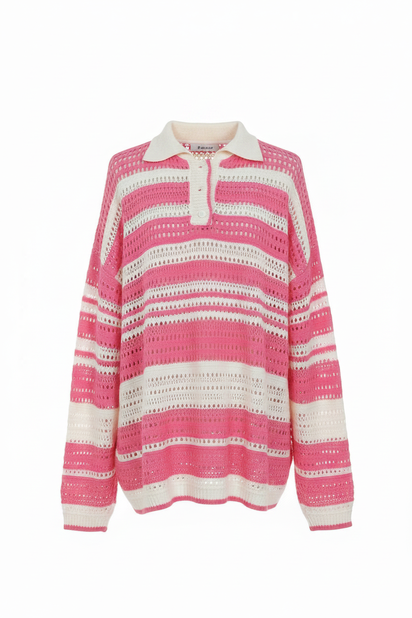 Davey Knit Sweatshirt — knitwear in pink | CRUX