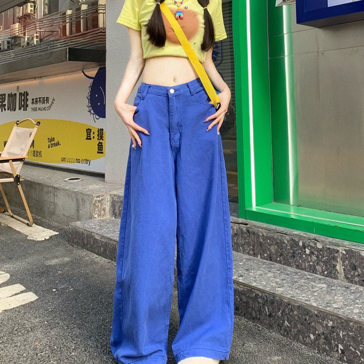 Blu wide pants by 227102