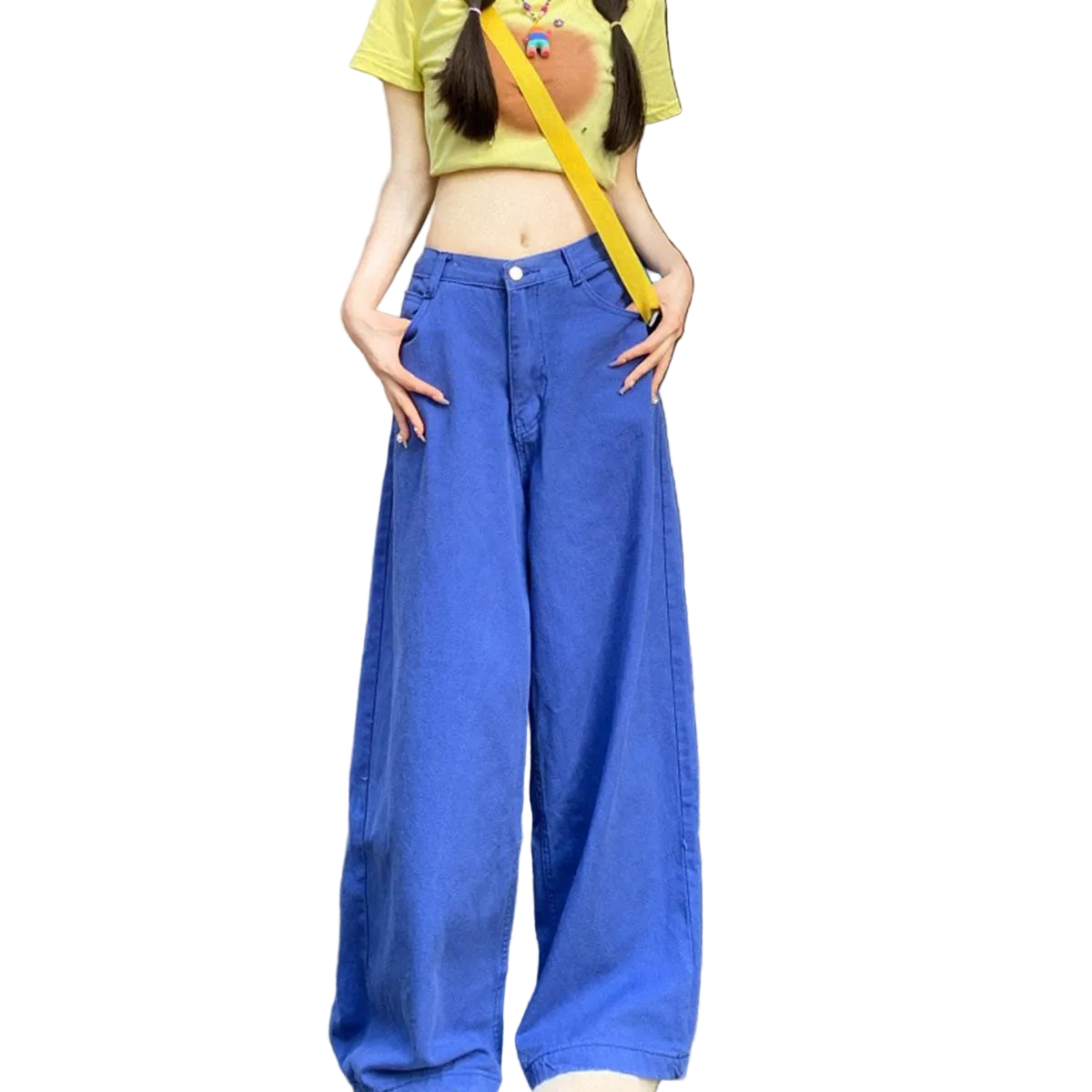 Blu wide pants in blue | CRUX