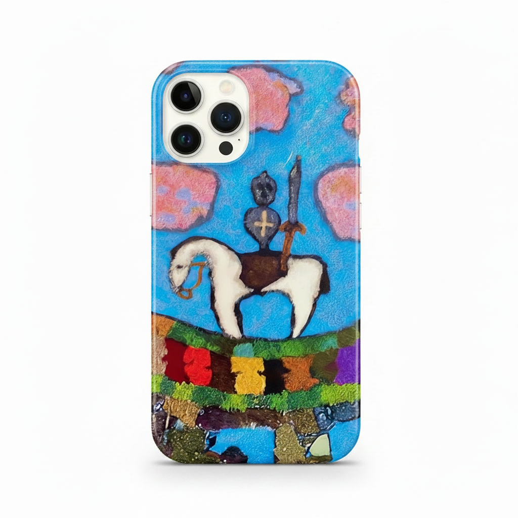 2D Knight Phone Case — Studio Hero Shot Redo
