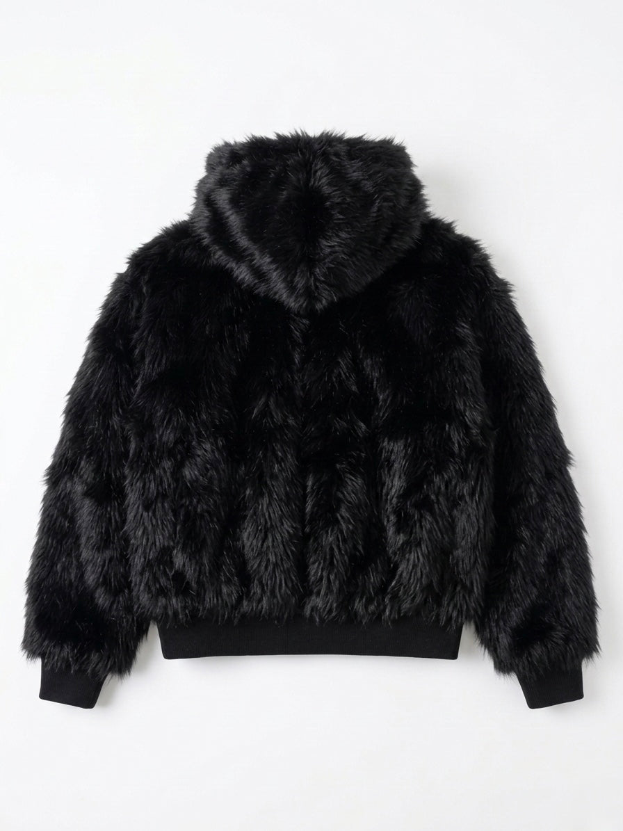 Fuzzy Fur Hooded Jacket by CRUX