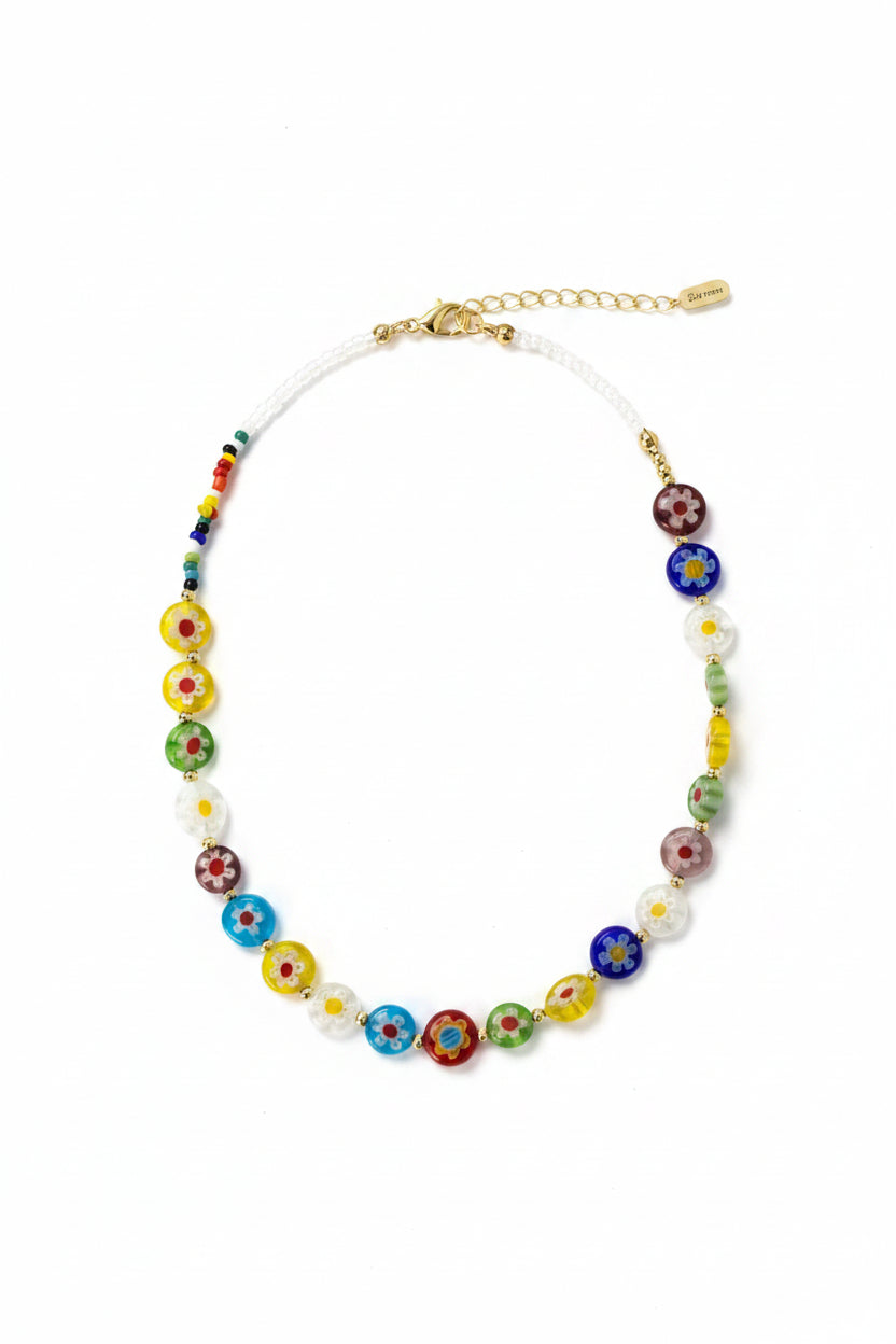 MULTI FLORAL BEAD NECKPIECE by CRUX