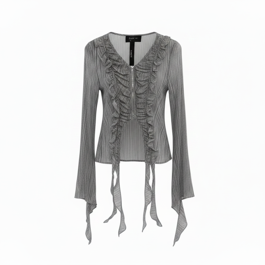 frills top in white | CRUX