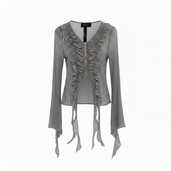 frills top in white | CRUX
