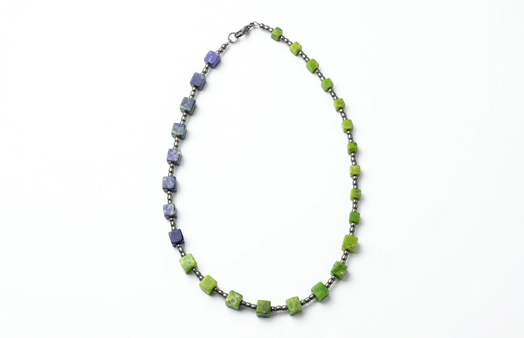 Mello Bead Neckpiece — necklace in green | CRUX
