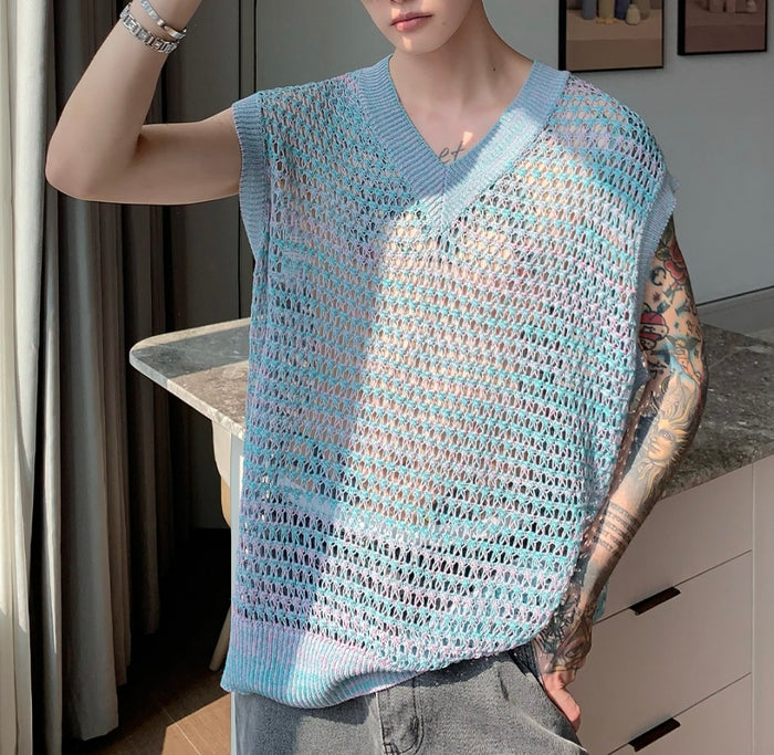 Gauzy Knit Sleeveless Vest by CRUX