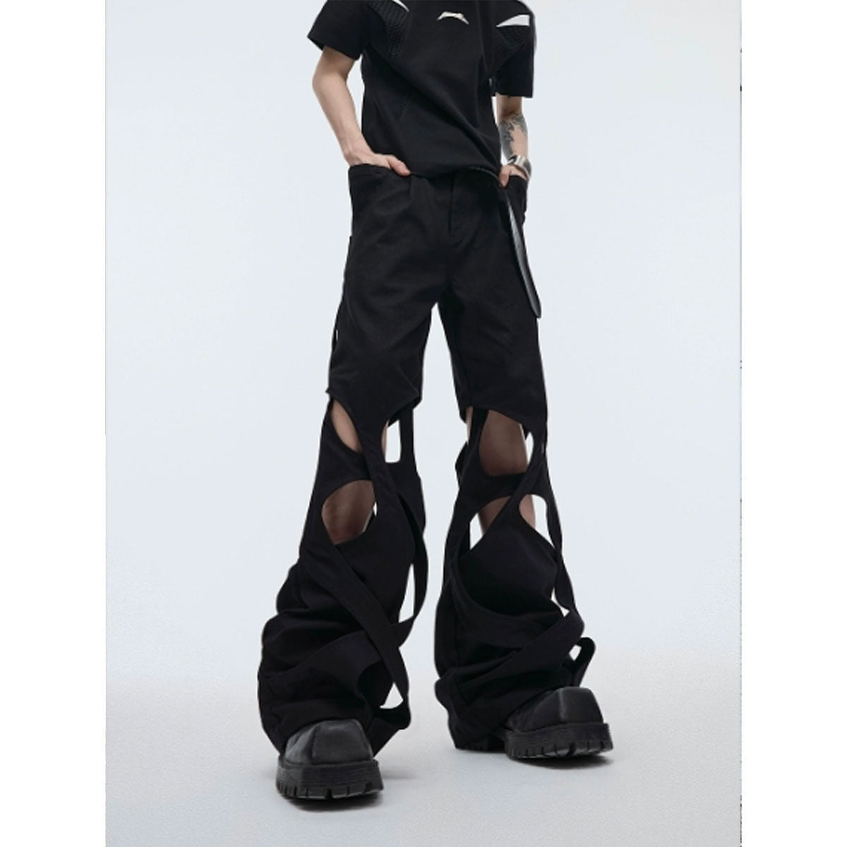 Hollow denim pant by CRUX