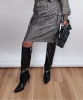 Leather Midi Skirt by 227102
