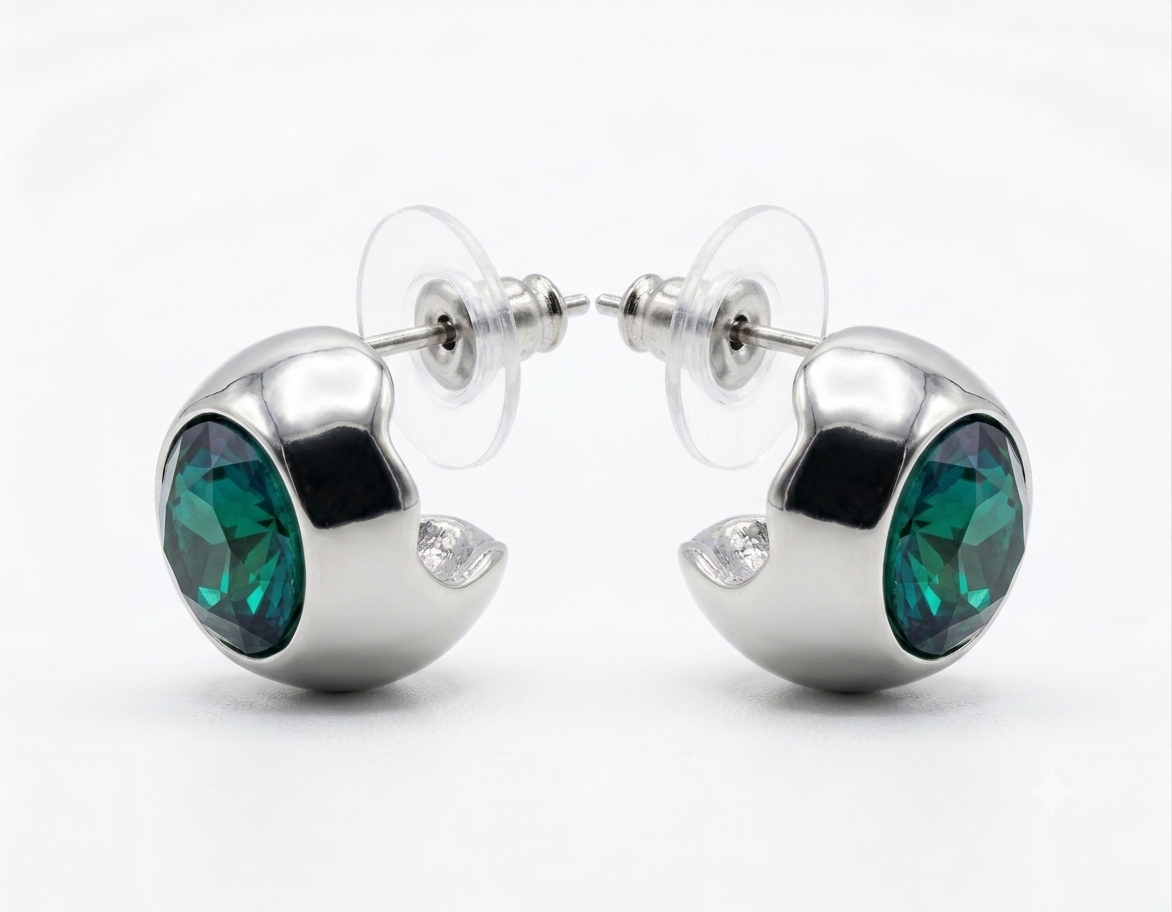Nans Gem Earring — earrings in green | CRUX