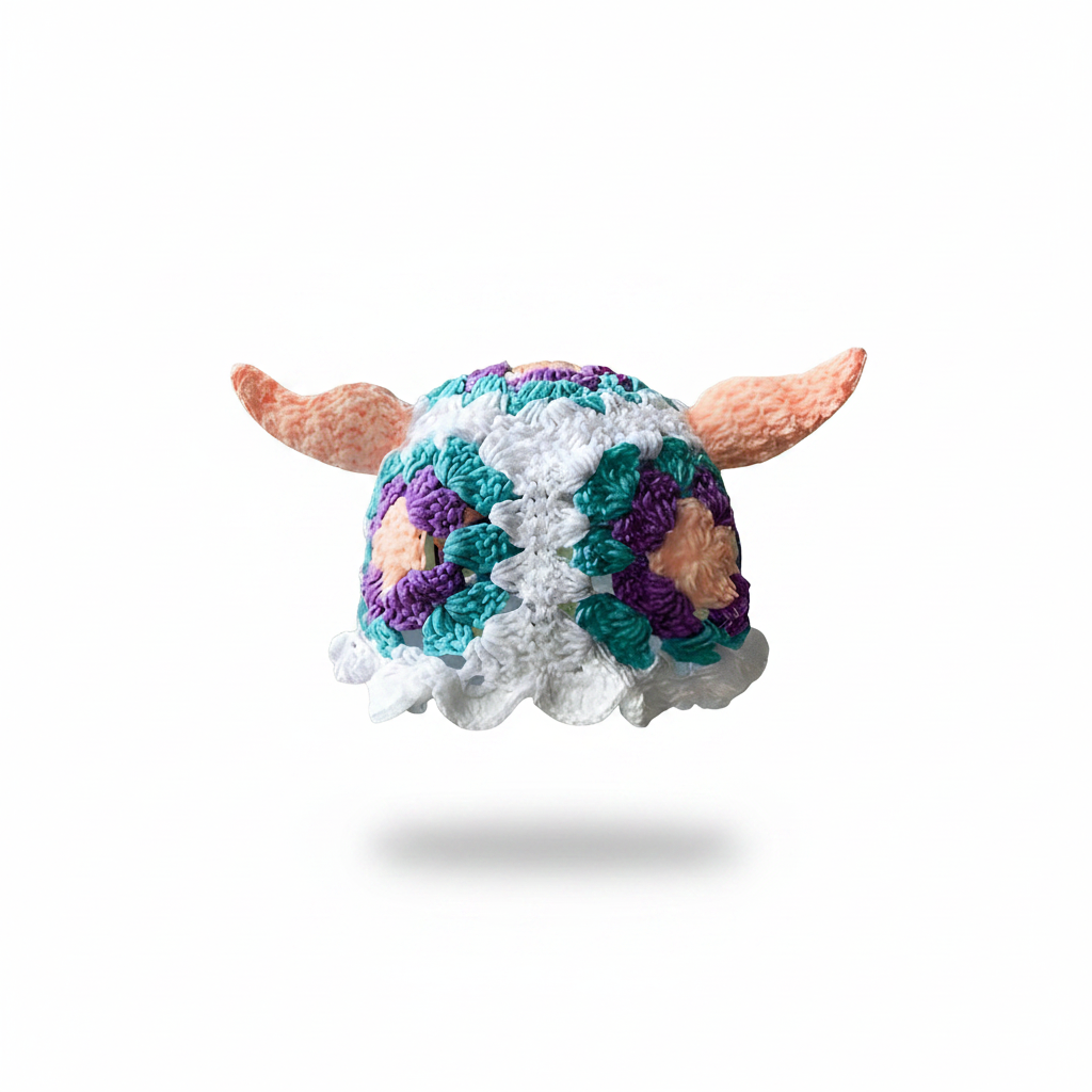 Viking Multi Crochet Beanie — hat in white | CRUX