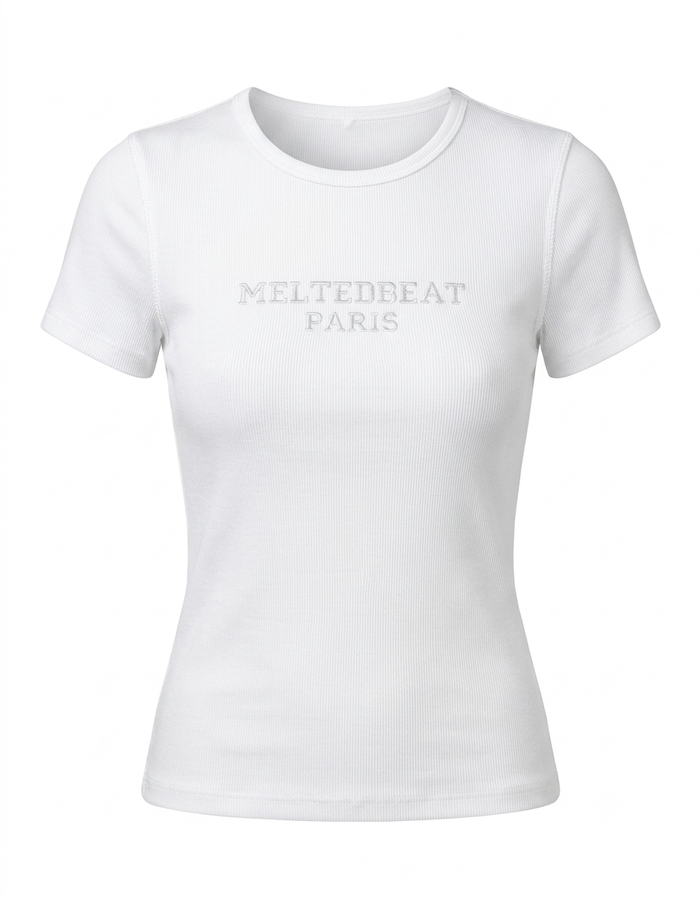 Lucy Spandex Top — t-shirt in off-white | CRUX