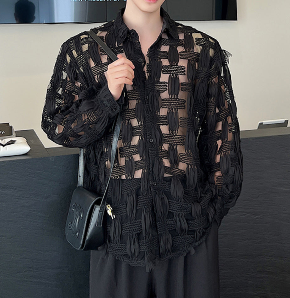 Woven Lacey Longsleeve Shirt by CRUX