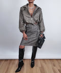 Leather Midi Skirt by 227102