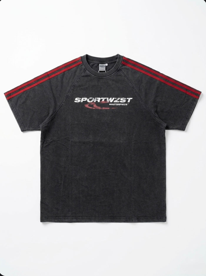 Acid Wash Stripe Tee by CRUX