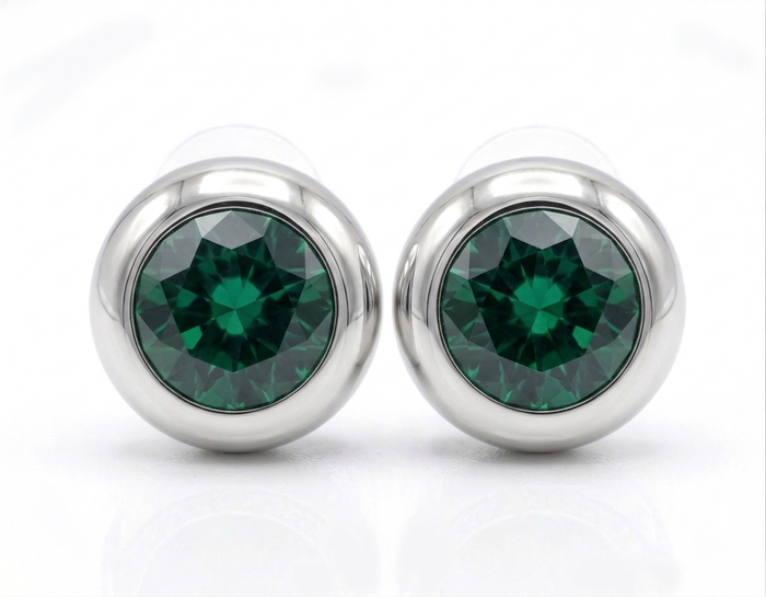 Nans Gem Earring — earrings in green | CRUX