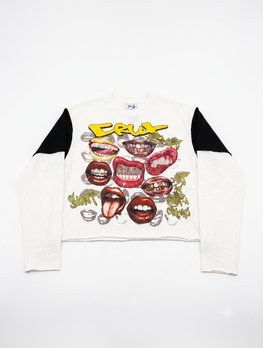 Cheese Long Sleeve Tee — pants in pink | CRUX