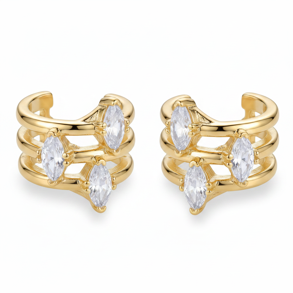 Stone Rib Earring — earrings in gold | CRUX