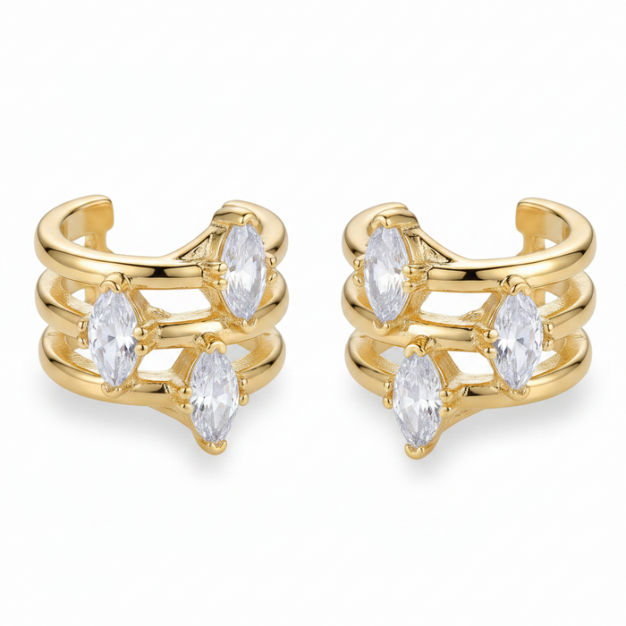 Stone Rib Earring — earrings in gold | CRUX