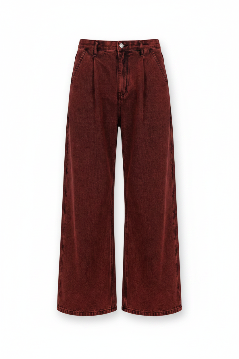 Era Red Jeans — trousers in burgundy | CRUX