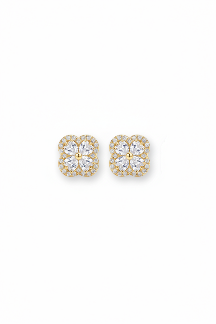 Clover Iced Earring — earrings in silver | CRUX