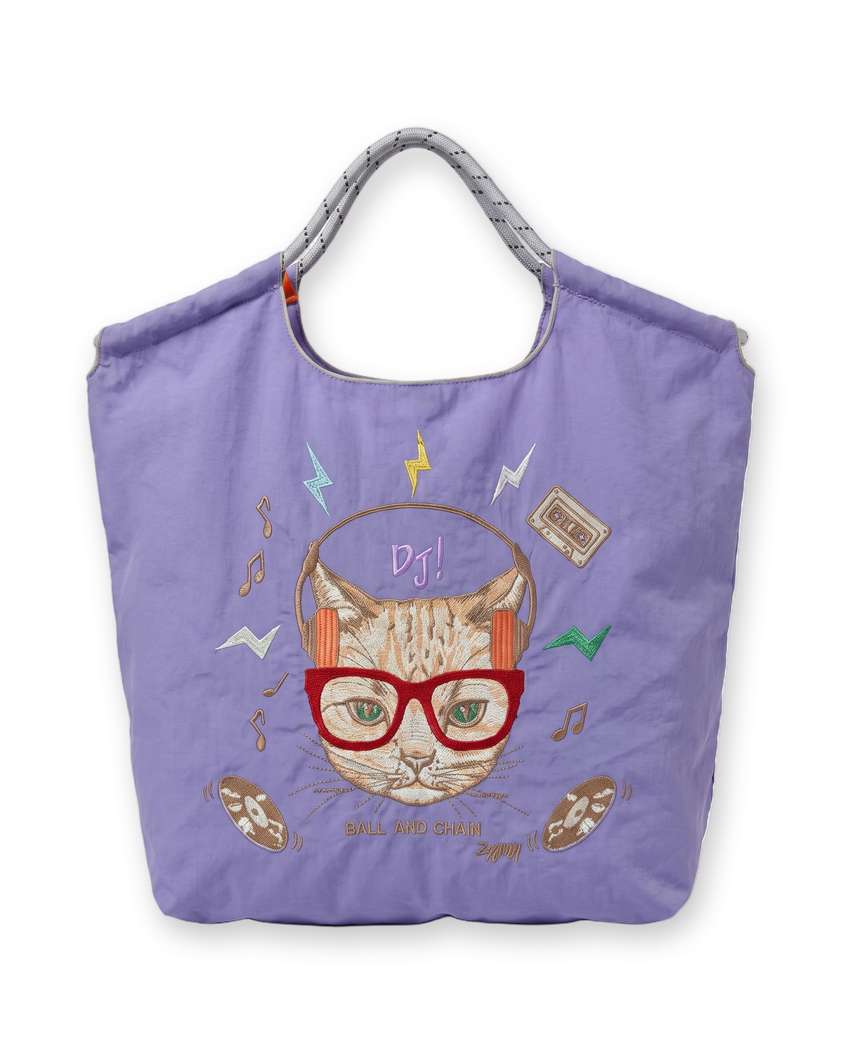 Purple Kitty Tote Bag by CRUX
