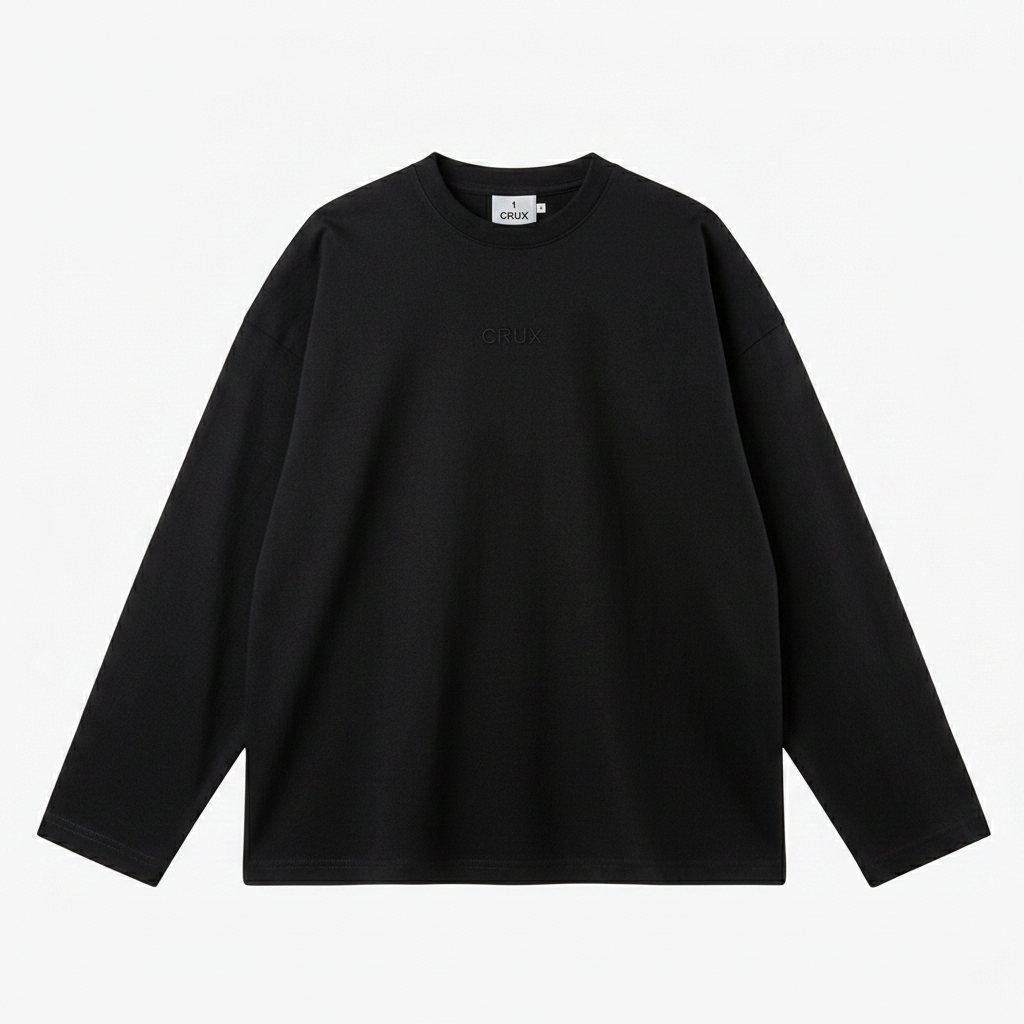 Crux Plain Longsleeve Tee — t-shirt in black | CRUX