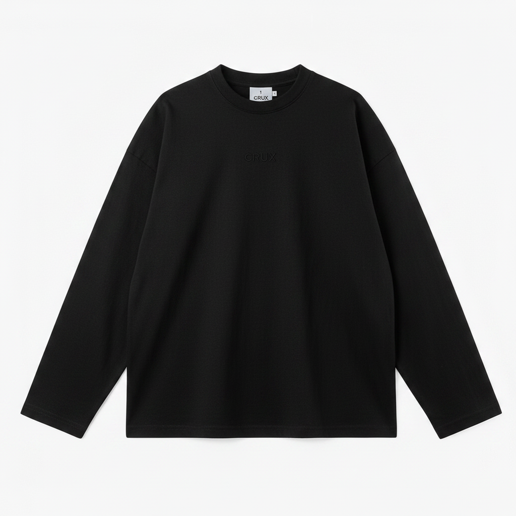 Crux Plain Longsleeve Tee — t-shirt in black | CRUX