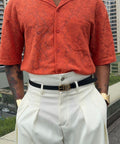 Burnt Naranja Mesh Shirt by CRUX CUSTOM