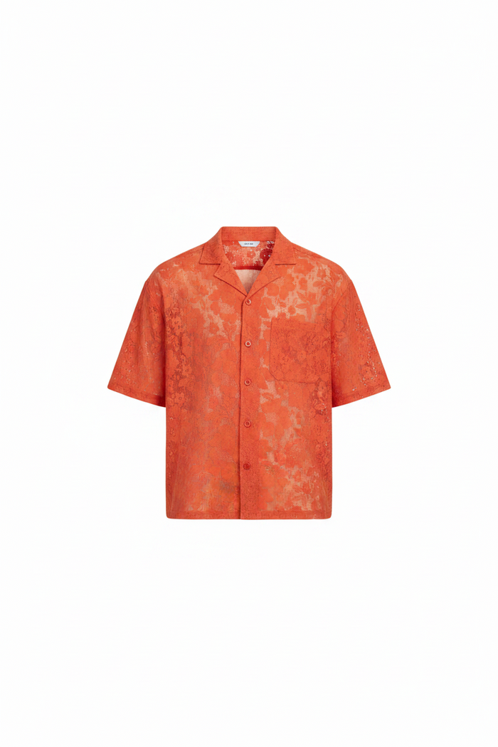 Burnt Naranja Mesh Shirt by CRUX CUSTOM