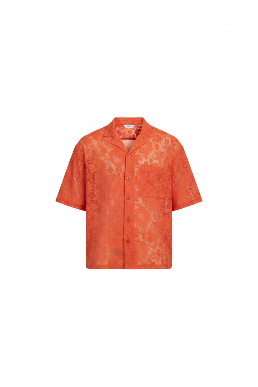 Burnt Naranja Mesh Shirt by CRUX CUSTOM