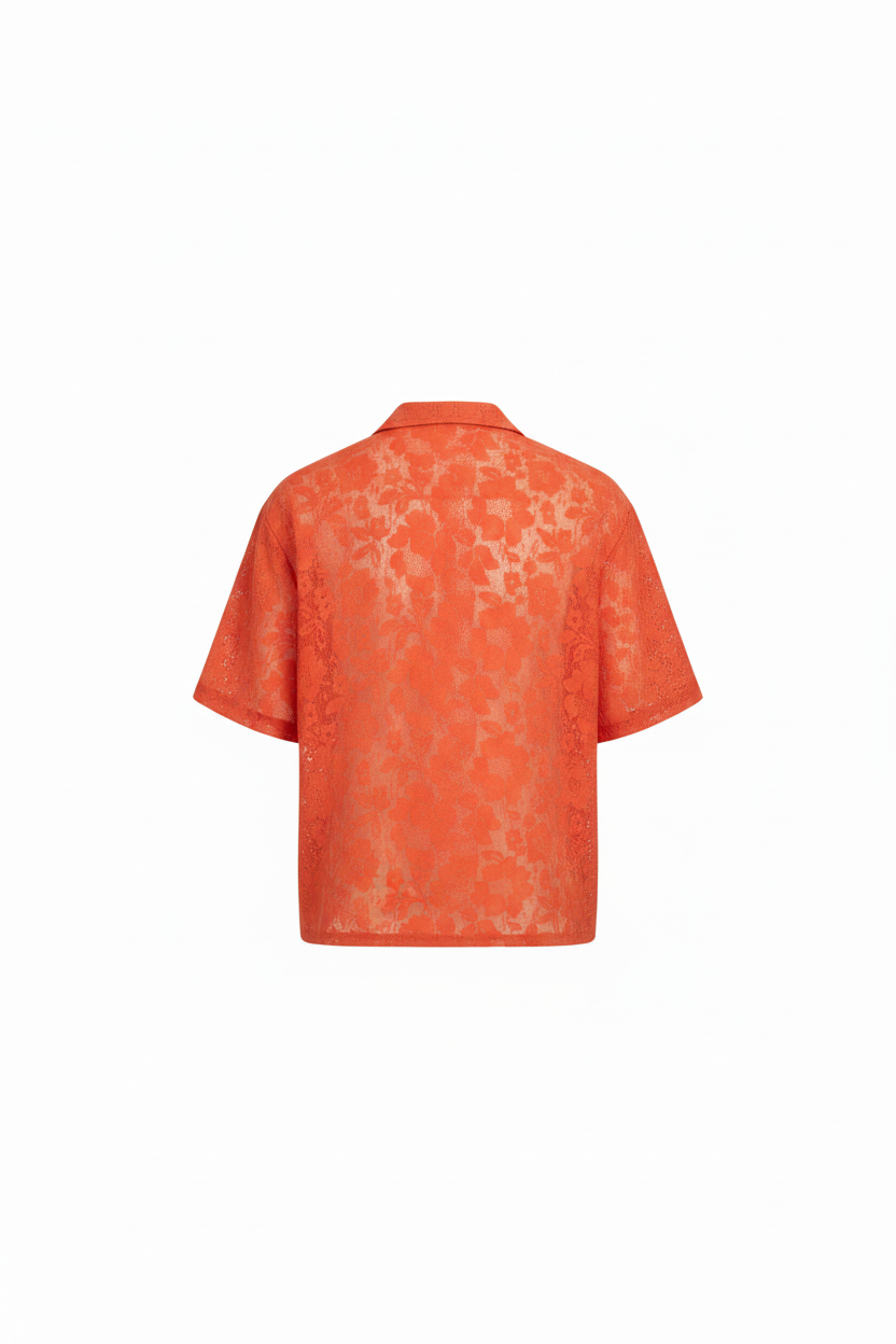 Burnt Naranja Mesh Shirt by CRUX CUSTOM