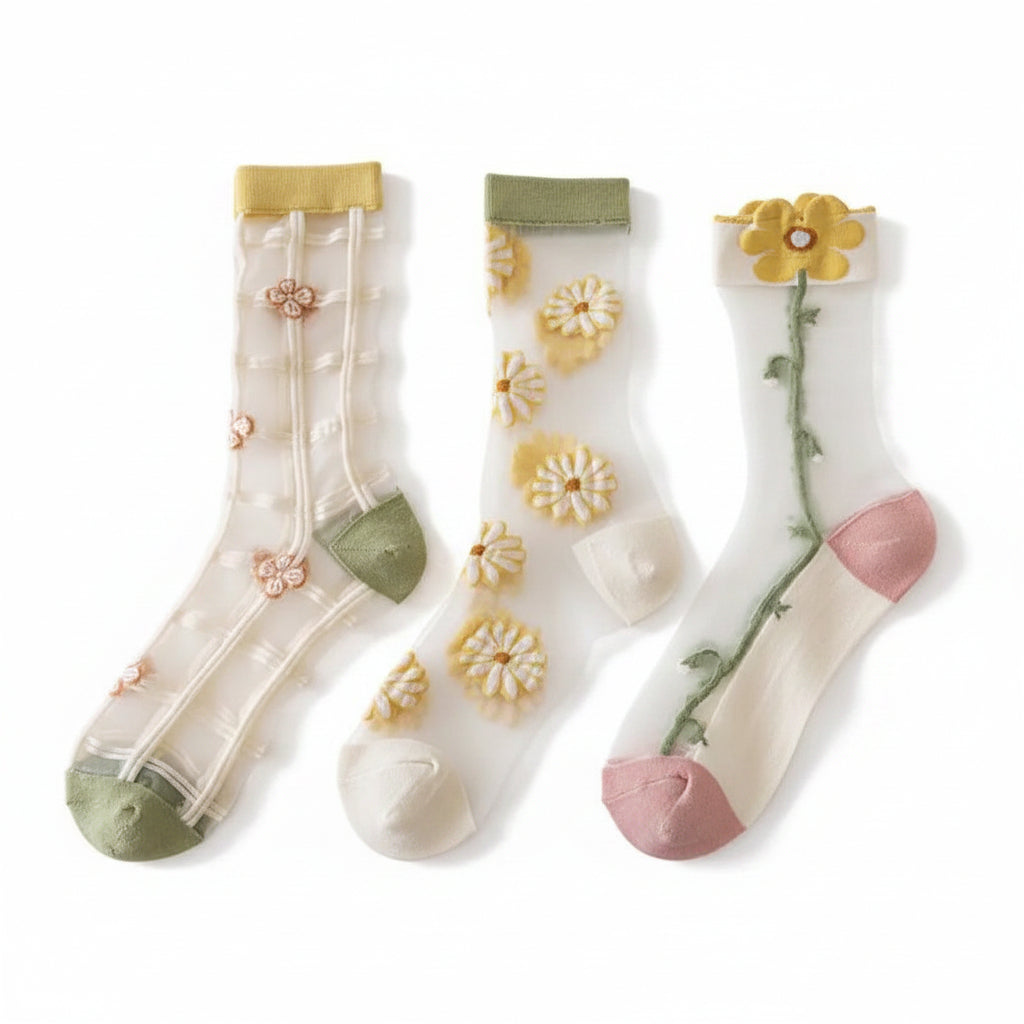 Mesh Daisy Socks by 227102